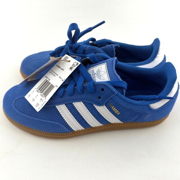 Adidas Men\'s Blue Bird White Gold Metallic Originals Samba ADV Shoes Size 4.5 main image 4